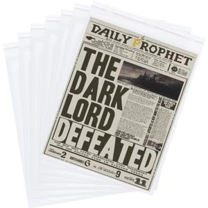 100 Pieces 13" x 18" Newspaper Sleeves Preservation 2 Mil Self-adhesive Newspaper Plastic Bags Resealable Clear Bags for Newspaper