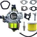 GX390 GX340 Carburetor with Air filter and Spark plug Fit for Predator 420 11hp 13hp 339 389cc 420cc Engines Pressure Washer Carb Replacement 16100-ZF6-V01, 16100-ZF6-V00
