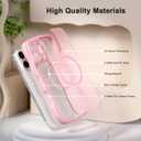 QVLANG Case for iPhone 16 Pro Max, Cute Wave Cover Case, Upgraded[Full Camera Protection][Compatible with Magsafe][Military Grade Protection][Translucent Matte] Phone Case for Women Girls, Peach Pink