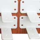 4 Pack - 4 inch White Hidden L Shelf Bracket (1/5 Inch Thicked) Iron Floating Shelf Brackets Rustic Industrial Metal Brackets for Shelf Support