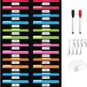 REGELETO 24 Pockets File Storage Pocket Chart with 24 Nametag Pockets, Hanging Wall File Organizer for Classroom and Office, Organize Your Assignments, Files, Scrapbooks, Paper (Black-24 pockets)