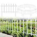 Thealyn Metal Decorative Garden Fence 22" Wide x 18" High (5 Panels, Total Length 9.17 feet), Metal Border Folding Fence, Landscape Fencing for Flower Bed, Yard, Animal Barrier