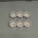 T4U Small White Succulent Planter Pots with Bamboo Tray Hexagon Set of 6, Geometric Ceramic Cactus Plant Holder, Gifts for Plant Lover Gardener Women, Home Office Table Desk Decoration