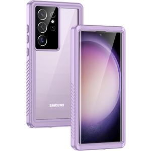 Lanhiem for Samsung Galaxy S23 Ultra Case, IP68 Waterproof Dustproof Case with Built-in Screen Protector, Full Body Protective Phone Cover for Galaxy S23 Ultra 5G 6.8 Inch, Purple