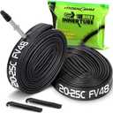 2 Pack 700x20C-25C FV42/FV48/FV60mm 700c Bike Tube, Butyl 700C Road Bike Tube with 2 Tire Levers, 700c Bicycle Inner Tube Compatible with 700 x 20C 700x23C 700x24C 700x25C Inner Tube