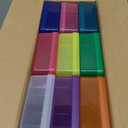 novelinks Plastic Small Storage Bins with Lids for Organizing, Mini Clear Storage Containers and Stackable Storage Box Organizer for Pencil Boxes, Task Boxes, Crayon Boxes (9 Pack Medium -Color)