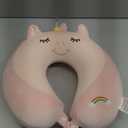 Niuniu Daddy Unicorn Kids Travel Pillows for 3-8 Y/O, Travel Essentials for Road Trip Long Flight, Soft Memory Foam Neck Pillows for Airplane, Car Seat, Traveling, Sleeping for Boys Girls Toddler