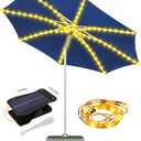 ZNYCYE Patio Umbrella Solar Lights with 8 Lighting Modes - Upgraded Larger Solar Panel Clip 5V 152 LEDs Umbrella Lights Outdoor Waterproof for Patio Beach Tent Camping Garden Decor, Warm White