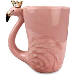16 oz Cute Pink Coffee Mug Ceramic Flamingo Gift Unique Cups Mom Day Gift for Women Her Grandma Pretty Mug Funny Coffee Cup Funky Xmas Presents for Girlfriend Decorative Animal Decor Christmas Mugs