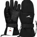 Achiou Ski Gloves,Winter Cold Weather Gloves for Men Women,Waterproof Touchscreen Snow Mittens (Small, Black)