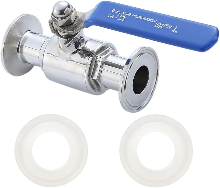 1.5" Tri-Clamp Ball Valve 25mm Pipe OD Stainless Steel Sanitary Valve for Home Brewing