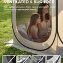 12x12 FT Pop-Up Screen Tent, Portable Screen Room Canopy with Zipper Doors for Patio, Backyard, Deck & Outdoor Activities, Beige