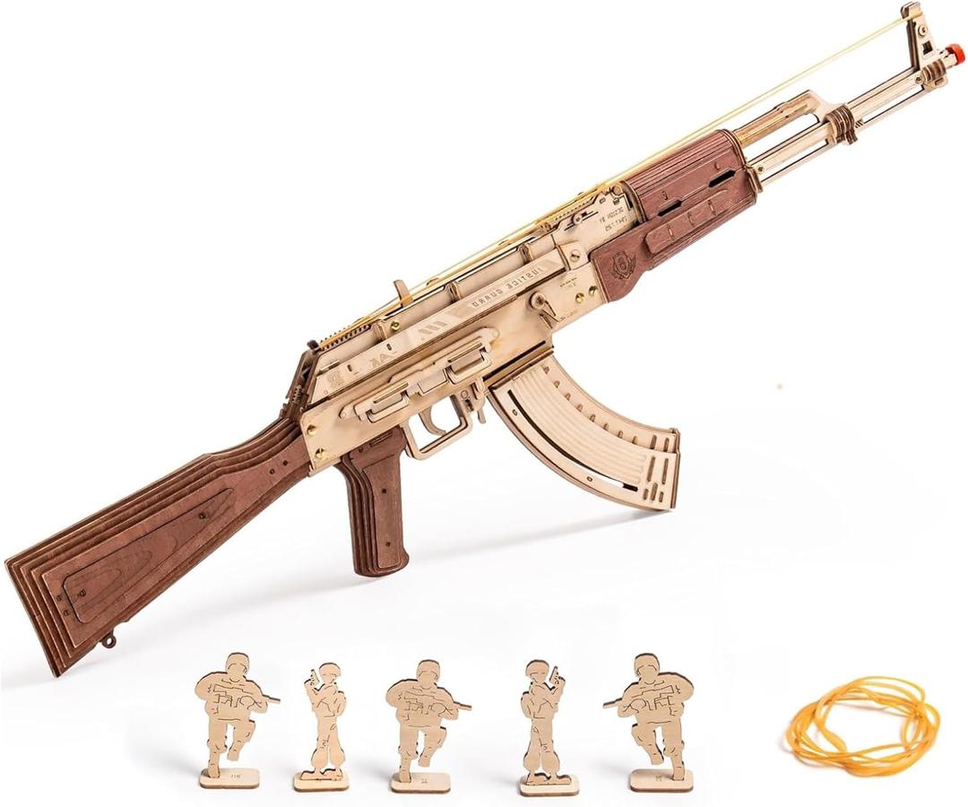 RoWood 3D Puzzles for Adults,Rubber Band Gun,DIY Wooden Puzzles Wooden Model Building Kit Creative Toy Wooden Kits Assembly Puzzles,Gifts for Adults&Teens