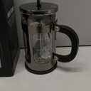 Veken French Press Coffee Maker 21oz 0.6 L, Single Serve Small Pot, Heat Resistant Thickened Borosilicate Glass,Stainless Steel Brewer,Cold Brew Cafetera Teapot for Kitchen Travel Camping, Dark Pewter