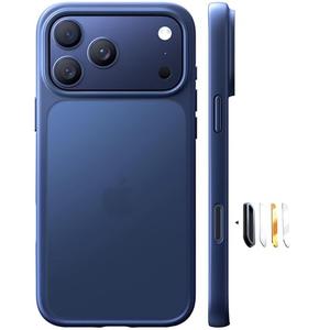 TORRAS for iPhone 17 Pro Case, Beyond Military-Grade Protection, Camera Control Button, DIY Buttons, Translucent Matte Slim Thin Shockproof Hard Back Anti-Scratch case for iPhone 17 Pro, Deep Blue
