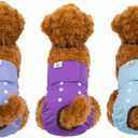 CuteBone Dog Diapers Female Washable Small Medium Large 3 Pack Reusable Doggie Diapers Puppy Period Pants for Doggy Heat Cycle Peeing Medium