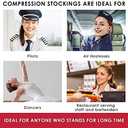 Medicella Open Toe Compression Pantyhose for Women 20-30 mmHg Made in USA Medical Quality Waist Sheer Stocking Circulation Travel & Daily Wear(X-Large, Black) (Black, XL)