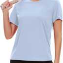 6 Pack Workout Tops for Women Short Sleeve UPF Sun Protection Athletic T Shirts Quick Dry Tennis Yoga Running Crew Neck Tee (M)