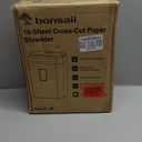 Bonsaii 10-Sheet Cross Cut Paper Shredder, 5.5 Gal Home Office Heavy Duty Shredder for Credit Card, Staple, Clip with Transparent Window(C209-D)