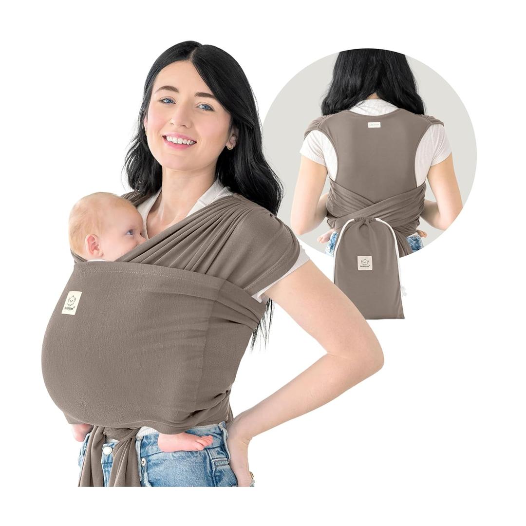 Kea Babies Baby Wrap Carrier Ring Sling - Easy to Wear, Adjustable D-Lite Baby Carrier Newborn to Toddler, Infant Carrying Shirt, Hands Free Bonding, Breathable Fabric Wearing Wrap (Copper Gray)