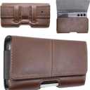 Wireless City Leather Phone Holster for iPhone 17/17 Pro 16/16 Pro 16e 15/15 Pro 14/14 Pro 13/13 Pro 12/12 Pro 11 XR, Belt Clip Pouch for Men & Women  (Brown Medium)