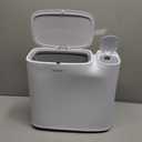 CTIME Bathroom Trash can Set, 2 Gallon White Small Trash Can with Lid, Disposable Toilet Brush, Storage Caddy and 12 Refills, Slim Garbage Can for Bathroom, RV
