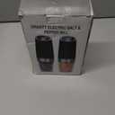 Gravity Electric Salt And Pepper Grinder Set, Automatic Salt And Pepper Grinder Set, Battery Powered (6 AAA Batteries Each), Adjustable Roughness, LED Light, 2 Pack, (Black)