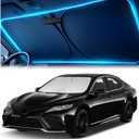Windshield Sun Shade for Toyota Camry 2018-2024 LE/XLE/SE/XSE/Hybrid  Custom Fit Sun Shield with Mirror CutOut, Blocks Heat & UV, Foldable with Storage Pouch - Toyota Camry Windshield Sunshade