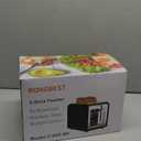 2 Slice Touch Screen Toaster, Stainless Steel Toaster with Wide Slots for Bagels and Bread, Reheat/Defrost/Cancel Functions, Removable Crumb Tray, Matt Black