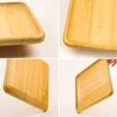 Wood Trays 3 Piece Set Decorative Wooden Serving Platters, Rustic Decor Trays for Coffee Tea Candle Food Dessert Snack Fruit Perfume Vanity, Square