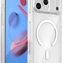 Magnetic Clear Case for iPhone 17 Pro Case Crystal Clear, [Anti-Yellowing][Military-Grade Protection], Shockproof Protective Bumper Cute Transparent Slim, Compatible with MagSafe, Clear White