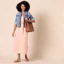 Amazon Essentials Women's Short Sleeve Belted Midi T-Shirt Dress (Coral Pink)