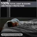 KESPEN Total Silk Blackout Window Film Privacy Static Cling, 100% Light Blocking Anti-UV Room Darkening Opaque Glass Tint, Heat Control Reusable Door Cover for Day Sleeping,35.4 Inch X 8.2 Feet