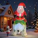 6 FT Christmas Inflatables Santa Clause Riding Bear with Shaking Head Outdoor Decorations Blow Up Yard Decor with LED Lights for Xmas Holiday Party Indoor Garden Lawn Décor