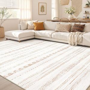 Nakagishi Boho 11x15 Area Rug Living Room Rugs Machine Washable Brown