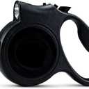 Pet Leash Pet Retractable Dog with Flashlight Travel, Ergonomic Handle (Black 196.85 inch)