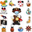 16Pcs Pirate Cruise Door Magnet Pirate Captain Ship Cabin Decorations Stateroom Sea Navigation Accessories Anchor Funny Magnetic Stickers for Party Carnival Cars Refrigerator Locker Decor