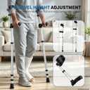 Forearm Crutches for Adults, Lightweight Aluminum Walking Crutches with 15-Level Adjustable Height, Arm Cuff, Shock Absorber, Ergonomic Handles, Comfortable Grip, Anti-Slip, Foldable, 350LBS, 1 Pair