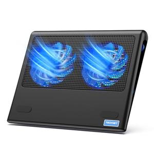 TECKNET Laptop Cooling Pad, 12"-15.6" Laptop Cooler, Gaming Laptop Cooling Stand, Wind Speed Adjustable, 2 USB Powered Laptop Fan Cooling Pad for Laptop Within 16 Inch (Blue)