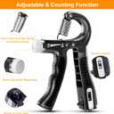 2 x ALMAH Hand Grip Strengthener kit(5 Pack),Grip Strength Trainer,Forearm Workout Trainer Adjustable Grip Exercises,Finger Grip Strengthener,Finger Stretcher,Grip Ring & Stress Relief Ball with Carry Bag (Black)