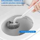 Toilet Bowl Brush and Holder, OSCIOSS Toilet Brush Set with Ergonomic Design, Compact Size, Durable Bristles, RV Toilet Brushes & Holders for Dead Corner Clean, White