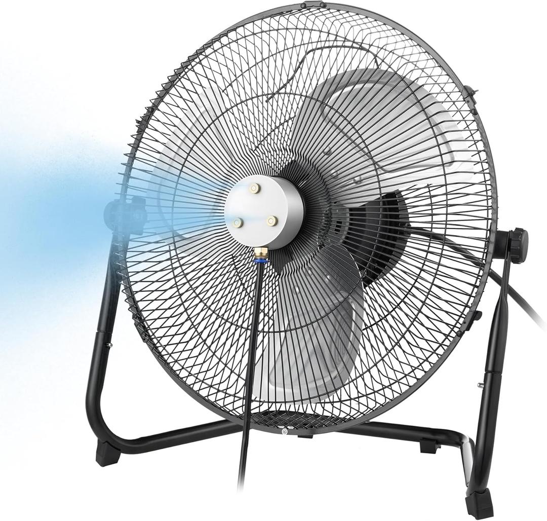 14" Misting Fan, Magnetic Misting Fans for Outside, Up to 26ft Cooling Mist, 2-in-1 Floor & Wall-Mounted Fan Mister, 3-Speed, 180 Adjustable Tilt, Portable for Patio, Backyard