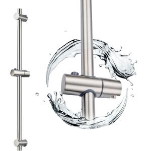 31.5 Inch Shower Slide Bar Wall Mount Brushed Nickel Shower Sliding Bar with Adjustable Shower Head Holder Detachable Shower Head Slide Bar for Bathroom