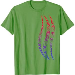Symbol Waves Pattern Culture Maori Tribal New Zealand Colourful T-Shirt, Green, XL