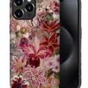 Case Designed for iPhone 16 Pro Max, Hybrid 2-Layer Case, Military-Grade Protection Durable Shockproof Anti-Scratch Phone Case, Orchid Lily Floral Collage