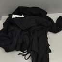 LILLUSORY Women 2 Piece Outfits Sweatsuit Oversized Knit Pullover Sweater Tops Wide Leg Pants Lounge Set (X-Large, Black)