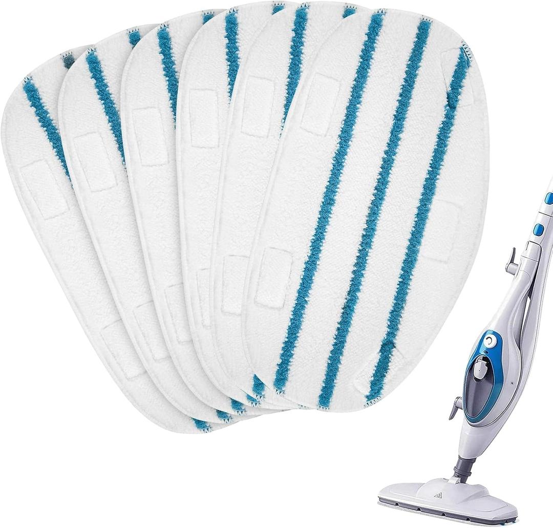 Steam Mop Pads for PurSteam ThermaPro 10-in-1 and ThermaPro 211 Steam Mop Cleaner, Pur steam Mop Replacement Pads Microfiber Reusable Steam Mop Pads for Steamer Floor Cleaning, 6 Pack