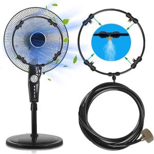 Fan Misting Kit Fan Misters for Cooling Outdoor Misting Fans for Outside 20 Inches Misters for Outside Patio with 9.85FT Misting Tube and 4 Brass Mist Nozzles for Garden Barbecues Parties (20 IN)