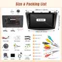 Android Car Radio Stereo for Mazda 3 2009 2010 2011 2012 2013 with Wireless Carplay Android Auto - 9 Inch IPS Touch Screen for Mazda 3 Head Unit with GPS, BT, WiFi, FM, MIC, Backup Camera