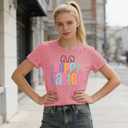 Happy Easter Shirt for Women-Funny Easter Rabbit Tee Tops Cute Colored Bunny Short Sleeve (XL)